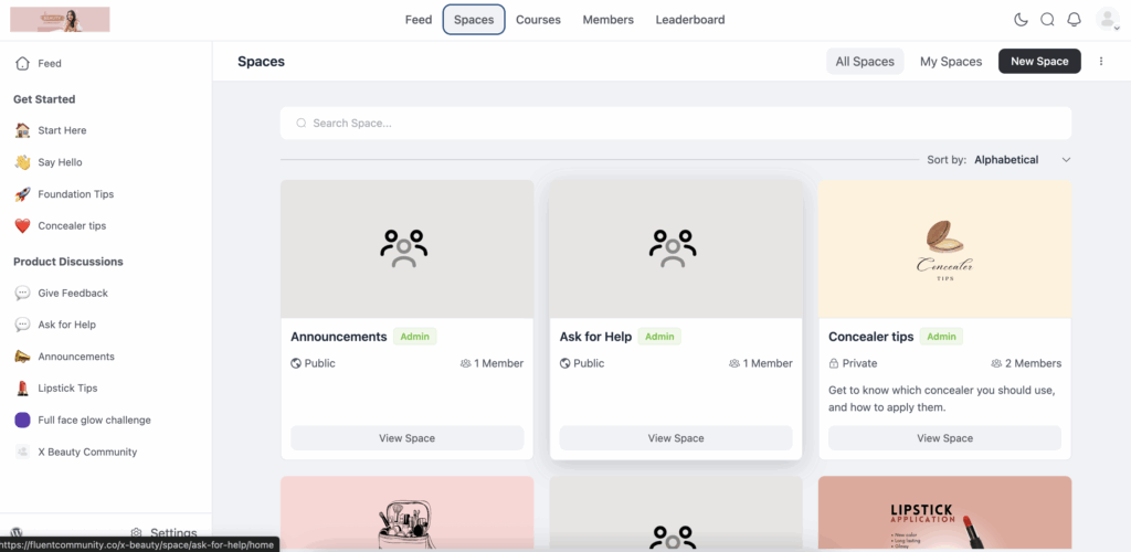 Spaces, FluentCommunity